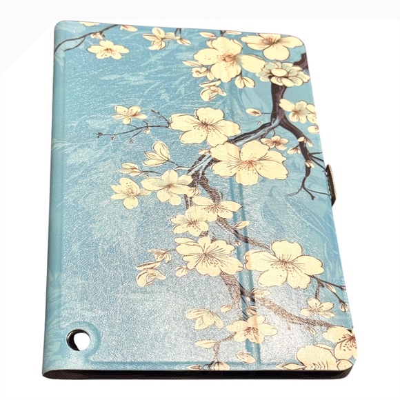 Floral Tablet‎ Case Cover Folio Stand Lightweight Protective Blue - Picture 1 of 7